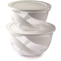 Set Insalatiere 3 E 5 Lt, Insalatiera Con Coperchio, Insalatiera, Bianco, Made In Italy Bpa Free - Snips