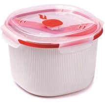 Cuociriso E Cereali Microonde, Rice Cooker 2,70l Con Vassoio Amido E Spatola Inclusi - Contenitori Per Alimenti 20x20,5x14,50 - Cuoci Riso Contenitore