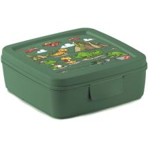 Porta Sandwich Porta Sandwich Bambino Decoro Dinosauro Porta Merenda Bambini Contenitore Per Cibo 14, 5x 14,5x 5,5 Cm Colore Verde Made In Italy 0% 