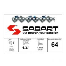 Sabart - SNK-064E - Chaîne de tronçonneuse 1/4' - 1.1mm - 64 Entraineurs