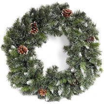 Snow King Fir Christmas Wreath with Pine Cones - 60cm - 200 Tips