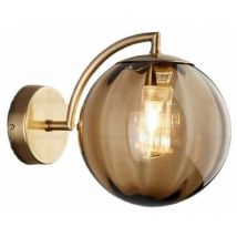 SnowNew Nordic Modern Wall Sconce 15CM Amber Glass Ball Sconce Light Fixture Metal Bracket Sconce (Amber)