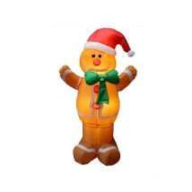 Snowtime - 2.4M Giant Inflatable Gingerbread Man Christmas Display - White Led's