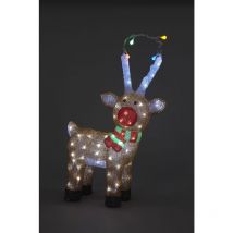 Snowtime - Acrylic Outdoor Standing Reindeer with 80 white Led's - 55cm Tall