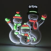 Snowtime - Christmas Infinity Standing Snowman Family with Metal Base - 65cm