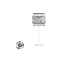 Fabrilamp - Lámpara de sobremesa Camerun 1xe14 Blanco/gris 18d