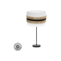 Fabrilamp - Lámpara de sobremesa Alto Angola 1xe27 Negro/blanco-yute 30d