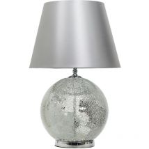 Tegaluxe - Sobremesa bola 30cm mosaico espejo led interior pantalla pan de plata - Cromo/Mosaico espejo/Pan de plata