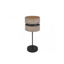 Senko - fabrilamp Lampara Sobremesa de 1luz modelo Colet Negro/madera Gris