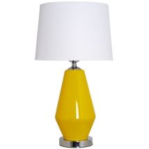 Lámpara de sobremesa cristal mostaza LED E27 – Altura 54 cm – Diseño moderno