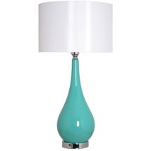 Tegaluxe - Sobremesa cristal turquesa led interior 1xE27 38D