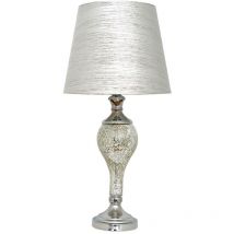 Sobremesa cromo mosaico espejo led interior pantalla plata jaspeada