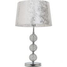 Sobremesa cromo tres bolas cristal copen pantalla pan de plata 1xE27