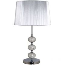 Tegaluxe - Sobremesa cromo tres bolas mosaico espejo pantalla hilo plata 1xE27