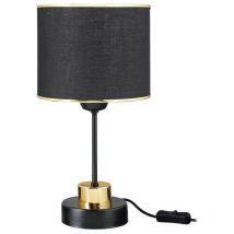 Sobremesa de metal y pantalla tela negra Arden ASZ1633