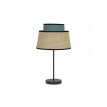 Sobremesa Jia 1xe14 Natural/turquesa 40x20x20 Cm