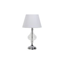 AkunaDecor – 134871020 – Lampe à poser Kriberis chrome 47x25x25 cm – Pied de lampe et lampadaire – Matières, Hauteur, Culot, Longueur, Quantité par 