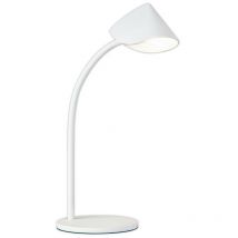 Inspired Mantra Capuccina Lámpara de mesa pequeña de 1 luz, led de 8,5 w, 3000 k, 610 lm, blanca, 3 años de garantía
