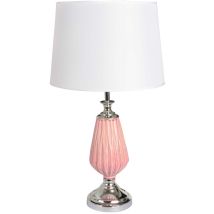 Sobremesa Nicolle Cromo Cerámica Rosa 1xe27 - Rosa/cromo