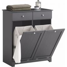 2 Drawers 2 Doors Laundry Cabinet Laundry Chest,BZR33-DG - Sobuy