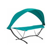 Amaca con Supporto e tettuccio da Giardino L92P214A72cm, Portata Fino a 150 kg con Cinturini anticaduta OGS51-TB (Blu) - Sobuy