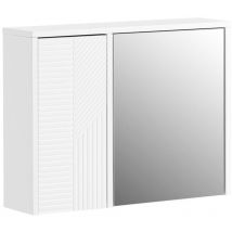 Sobuy - Armadietto pensile per Bagno con specchio Mobiletto Bagno Pensile Mobilletto Bagno Parete Bianco 60x15x46cm BZR153-W
