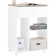 ASK10-WN Caisson de Bureau à Roulettes, Support Imprimante Roulant, Organiseur Bureau, Meuble de Rangement Bureau, Caisson de Rangement avec Tiroirs,