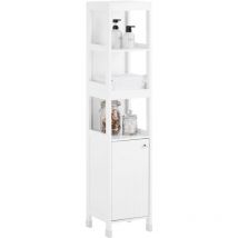 SoBuy BZR187-W Meuble Colonne de Salle de Bain, Armoire Haute, Placard de Rangement, Étagère de Rangement, Colonne de Rangement avec Porte, 3