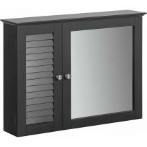 Sobuy - BZR55-DG Armoire Miroir Meuble Haut de Salle de Bain Armoire Suspendue avec Porte Miroir Commode Meuble de Rangement Mural