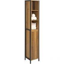 Sobuy - BZR62-PF Armoire Haute et Étroite Placard de Rangement avec 3 Niches, 1 Porte et 3 Etagères Intérieurs