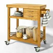 Carrito de server, Estantería de cocina, Carro de cocina naturaleza 73 x 45 x 92cm FKW26-N Sobuy es
