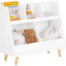 Sobuy - Children Kids Bookcase Book Shelf Storage Display Rack Organizer Holder,KMB19-W