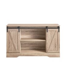 Credenza con ante scorrevoli, Mobile da ingresso, Scarpiera, Armadietto multifunzionale Corole Naturale 120x39x70cm FSB60-E - Sobuy