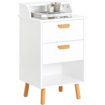 Sobuy - FBT125-W Nachttisch Boxspringbett Beistelltisch schmal Sofatisch Telefontisch Nachtschrank Nachtkommode Weiß bht ca. 40x71x35cm