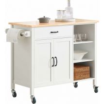 SoBuy FKW105-WN Desserte Roulante Chariot de Cuisine Meuble de Rangement à roulettes Chariot de Service îlot de Cuisine Buffet Multifonctionnel