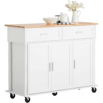 FKW116-WN Desserte sur roulettes, Chariot de Cuisine, Chariot de Service, Buffet Placard Armoire Cuisine, îlot Cuisine, Meuble de Rangement à