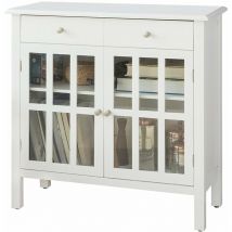 Mueble Entrada Recibidor Aparador Cocina con 2 Cajones y 2 Puertas 80 x 34 x 80 cm FSB23-W SoBuy ES
