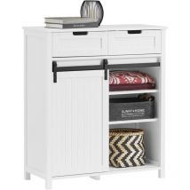 Sobuy - FSB74-K-W Meuble Chaussures, Meuble Entrée, Commode Armoire de Rangement pour Entrée, Salon, Cuisine, Meuble de Rangement avec 2 Tiroirs et 1