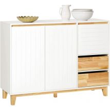 Sobuy - FSB75-WN Sideboard Küchenschrank Kommode Schrank Flurschrank Buffet Schuhschrank Küchekommode Aufbewahrungsschrank TV-Schrank Weiß-Natur bht
