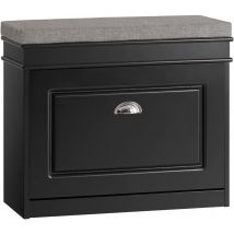 Hallway Shoe Bench Shoe Rack Shoe Cabinet Black,FSR82-K-SCH - Sobuy