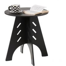 Sobuy - HFBT01-SCH Table d'appoint Ronde en Bois Table Basse Ronde Table de Nuit Table de Chevet Bouts de Canapé H55 x Ø46,5 cm Structure Assemblée