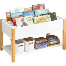 Sobuy - KMB35-W Kinder Bücherregal Kinderregal mit Ablagefächern Aufbewahrungsregal für Kinder Bücherständer Spielzeugregal Weiß bht ca.: 85x45x42cm