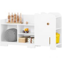 KMB62-W Étagère pour Enfants, Étagère à Jouets, Étagère à Livres, Étagère de Rangement pour Livres et Jouets, Meuble de Rangement pour Chambre