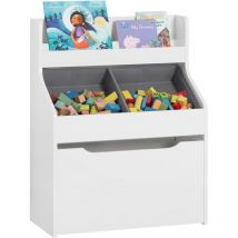 Sobuy - KMB71-W Étagère de Rangement pour Chambre d'Enfants, Meuble de Rangement pour Jouets Enfants, Organisateur Jouets et Livres, Bibliothèque