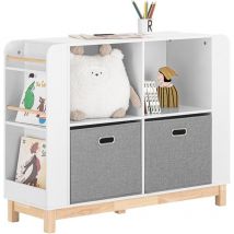 KMB85-W Bibliothèque Enfant Étagère de Rangement Jouets pour Enfants Étagère à Livres pour Garçon, Fille, pour Chambre d'enfant et Salle de Jeux,