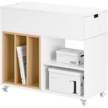 Mobile Storage Cabinet Side Cabinet File Cabinet,FBT134-W - Sobuy