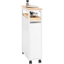 NSR11-WN Étagère de Niche à roulettes en Bois Meuble de Rangement Cuisine Salle de Bain Chariot Placard Alcôve Chariot de Service - 4 Étages - Sobuy