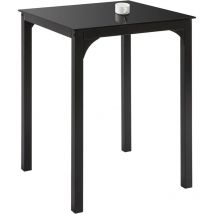 OGT38-K-SCH Table à Manger Carrée Noir Plateau en Verre Forme Carrée Pieds en Acier Robuste - Sobuy