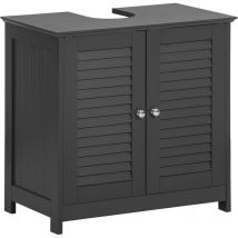 Sobuy - FRG237-DG Waschbeckenunterschrank Badschrank Unterschrank in dunkelgrau bht ca: 60x58x35cm