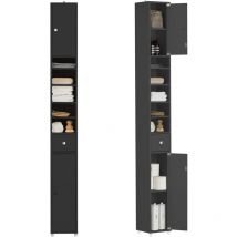 Sobuy - Tall Cabinet Cupboard Bathroom Cabinet Storage Cabinet,BZR34-SCH